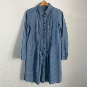 J Jill Chambray Denim Dress Size Small Shirt Dress